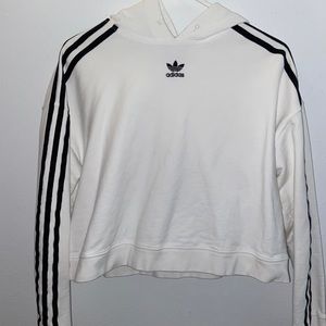 white addidas cropped hoodie